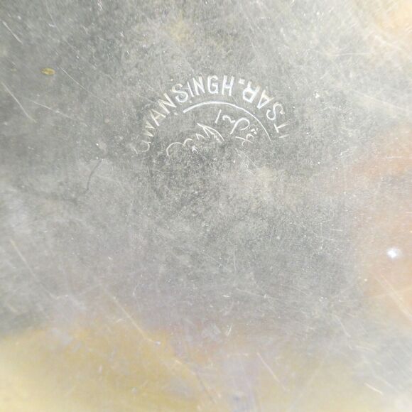 Tiffin Box Indian Brass Vintage Food Carrier 3 Compartment Stacking w/Handle - Picture 6 of 12